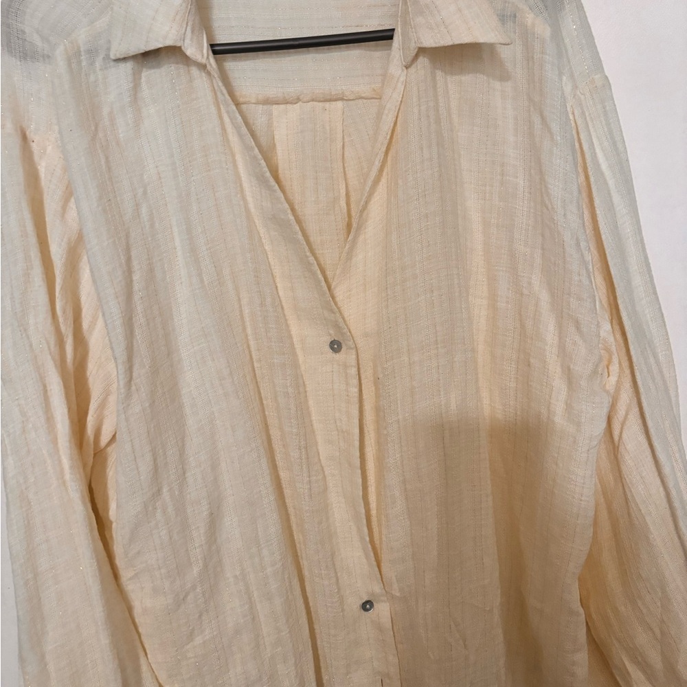 Zara Cream Button Down Shirt